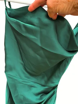 NWT MABLE Satin Slip Cowl Neck Midi Dress Emerald Green Size Small thumbnail 5