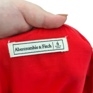 Abercrombie and Fitch Dress Sheath Tie Off the Shoulder Linen‎ Blend Red Size 4 thumbnail 14