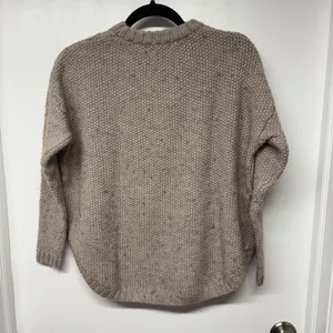 MNG Mango Mock Neck Tan Wool Blend Cable Knit Sweater Womens Size XS Oversized thumbnail 2