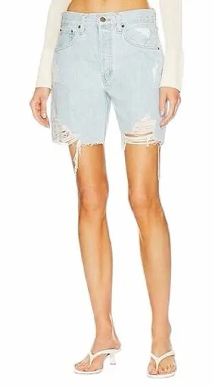 Etica Revolve Light Wash Distressed Denim Shorts Womens 30 thumbnail 1
