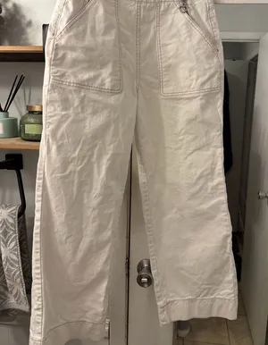 kate spade Cream Wide-Leg Cargo Pants thumbnail 1