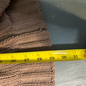 Aerie Light Brown/Tan Belted Mid-Length Cardigan Sweater | Size Medium thumbnail 7
