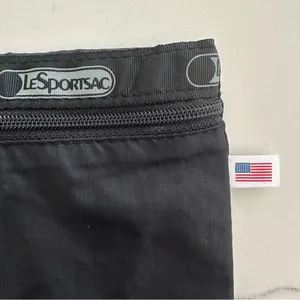 LeSportsac Zip Logo Cosmetic Pouch Makeup Bag in Black Small thumbnail 3
