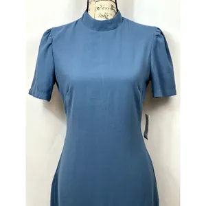 Alexia Admor Dixie Mockneck Maxi Sheath Dress in Denim Blue 4 thumbnail 5
