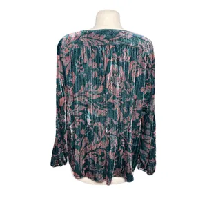 ANTHROPOLOGIE Women’s Boho Faustine Floral Velvet Peasant Top thumbnail 7