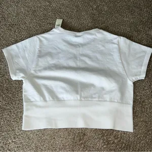 Aerie Sidewalk Seamless Cropped T-Shirt - White Medium thumbnail 3