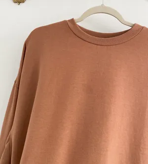 Zenana Boutique Tan Brown Mocha Oversized Crew Sweatshirt thumbnail 2