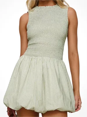 NWT Princess Polly Narnia Bubble Hem Mini Dress Sage Size 4 thumbnail 1