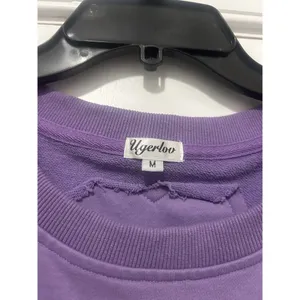 Women Purple Oversized Sweatshirt Dress Solid Long Sleeve Crewneck Size Medium thumbnail 2