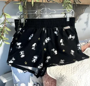 Snoopy Pajama Shorts Black thumbnail 6