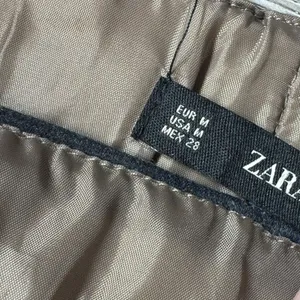 Zara Womens Brown Faux Leather Elastic Waist With Pockets Mini Skirt Size M Tan thumbnail 5