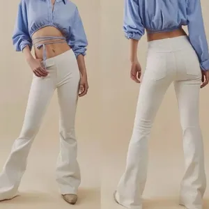 NWT Free People Penny Pull on Flare Jeans ~ White~ size 32 🤍 thumbnail 2