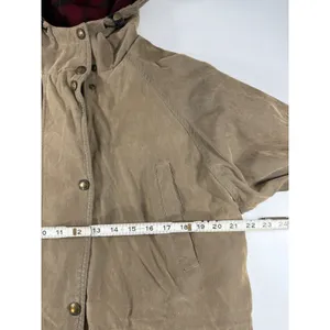 Woolrich John Rich & Bros Womens Khaki Plaid Lined Hooded Field Jacket M 16001 thumbnail 3
