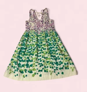 Anthropologie Maeve wisteria lane Green and Purple Vine-Print Midi Dress thumbnail 1