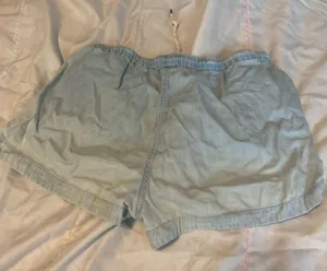 Aerie denim flowy pull on stretch shorts  thumbnail 6