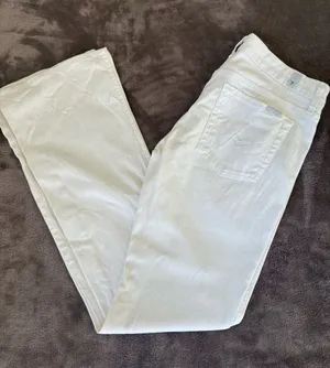 7 For All Mankind Size 28 White Cotton Spandex Logo Boot-Cut Jeans thumbnail 1