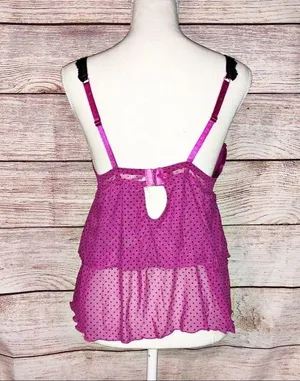 Jaclyn Smith Pink and Black Polka Dot Camisole Size L thumbnail 4