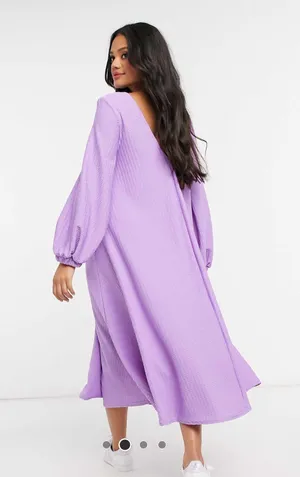 ASOS Purple Textured Smock Dress thumbnail 2