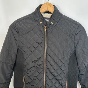 Ci Sono Quilted Puffer Jacket Womens Large Preppy Winter Elbow‎ Patches Zip Up thumbnail 2