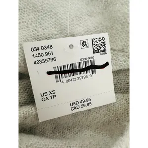 American Eagle Womens Pullover‎ V Neck Sweater White Grey Oversize Soft Size XS thumbnail 6