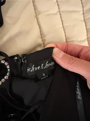 For Love and Lemons Black Elora Satin Mini Dress thumbnail 2