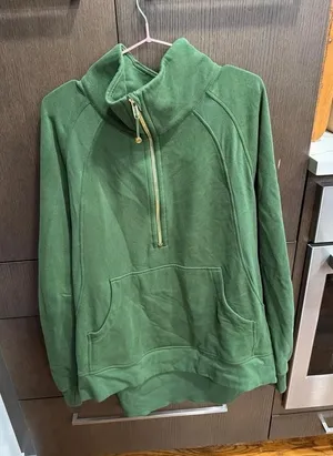 lululemon athletica Scuba Oversized Funnel-Neck Half Zip hoodie in green long xl thumbnail 1