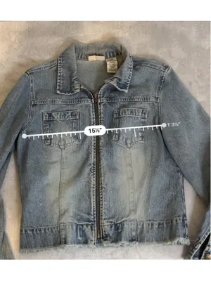 Women's Y2K 2000s Faded Glory Blue Jean Jacket M thumbnail 4