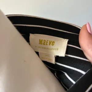 Maeve by Anthropologie Striped Peplum Blouse Top Fitted Size Small thumbnail 7
