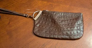 Prune Leather Wristlet Brown thumbnail 1