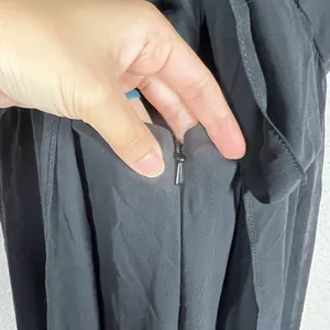 Dessy Collection Square Neck Chiffon Dress Size 2 Black Tie Back Bow Side Slit thumbnail 10