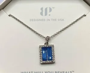 Bomb Party Necklace RBP8325 “Caught Up In Love” LC Quartz on Rhodium NWT thumbnail 1