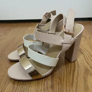 Bamboo Pale Pink strappy slingback heels size US 6 thumbnail 1