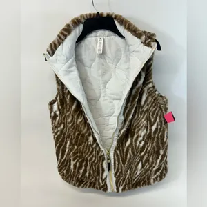 NWT Teezher women’s warm Brown Zebra Print Medium size Vest thumbnail 4