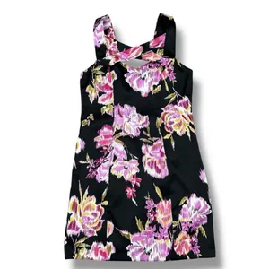 Cache Abstract Floral Cage Front Sleeveless Sheath Dress Black‎ Pink 12 thumbnail 12