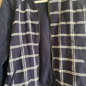 A New Day‎ blue plaid faux suede sleeves jacket thumbnail 9