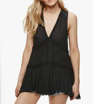 Free People dress or top blue medium tiered m thumbnail 9