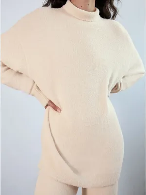 Wilfred Free Aritzia Womens Cream Soft Half Knit Turtleneck Sweater Medium thumbnail 2