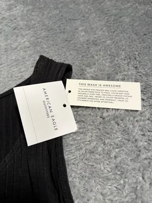 NWT American Eagle Black Ribbed Tank top Dress large MSRP$40 thumbnail 5