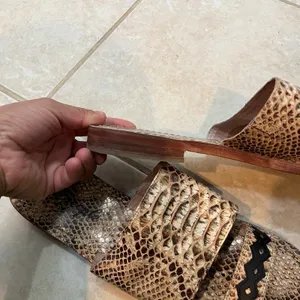 Free People Saturaday Snake Strappy Leather‎ Flat Sandals 41/10 Casual thumbnail 4
