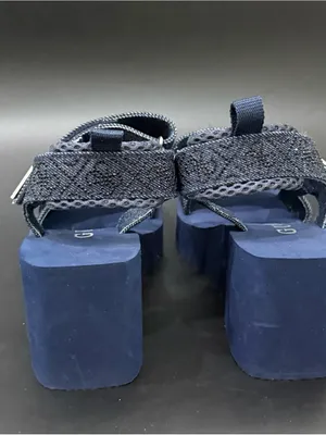 GUESS Dawsin Denim Rhinestone Embellished Straps EVA Soles Wedge Sandals Size 6 thumbnail 6