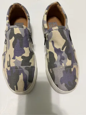 Dolce Vita Camouflage Slip-On zip side Sneakers Purple Gray women’s Size 7 camo thumbnail 11