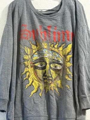 Torrid Sublime Long Beach Band Oversized Gray Pullover Sweatshirt 3 3x thumbnail 2