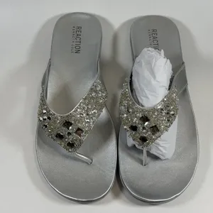 Kenneth‎ Cole REACTION Size-10M Women's Glam-Athon Thong Sandal Silver thumbnail 2