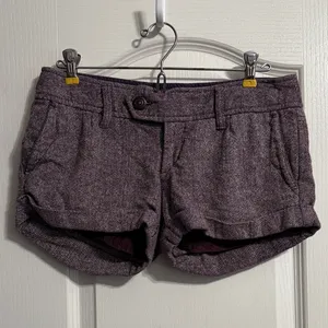 American Eagle Purple Tweed Wool Micro Mini Low Rise Y2K Shorts Academia Preppy thumbnail 2