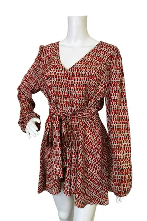 Women’s Altari’d State Patterned V-Neck Tie-Waist Romper thumbnail 1