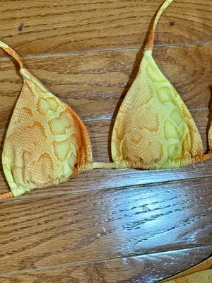 New PacSun Yellow and Orange Snake Print Bikini Small thumbnail 3