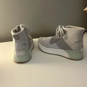 Sorel Green and Gray High-Top Sneakers thumbnail 4