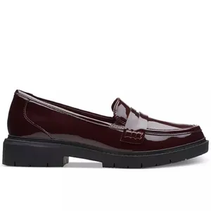 Clarks Westlynn Ayla Round-Toe Penny Loafers in Burgundy, Size 7, NEW thumbnail 2