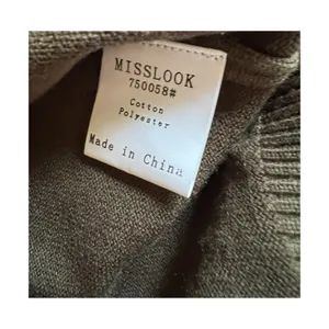 Misslook Sweater Size M Green Brown Fair Isle Button Up Cardigan Long Sleeve Y2K thumbnail 5