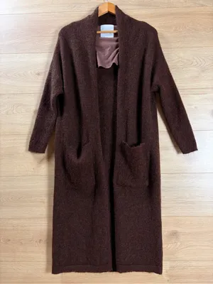 HUMANOID Brown Wool Mohair MIDI Cardigan Size Small thumbnail 5